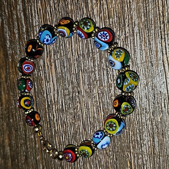 Hand Crafted Jewelry - Ventian murano glass beaded bracelet